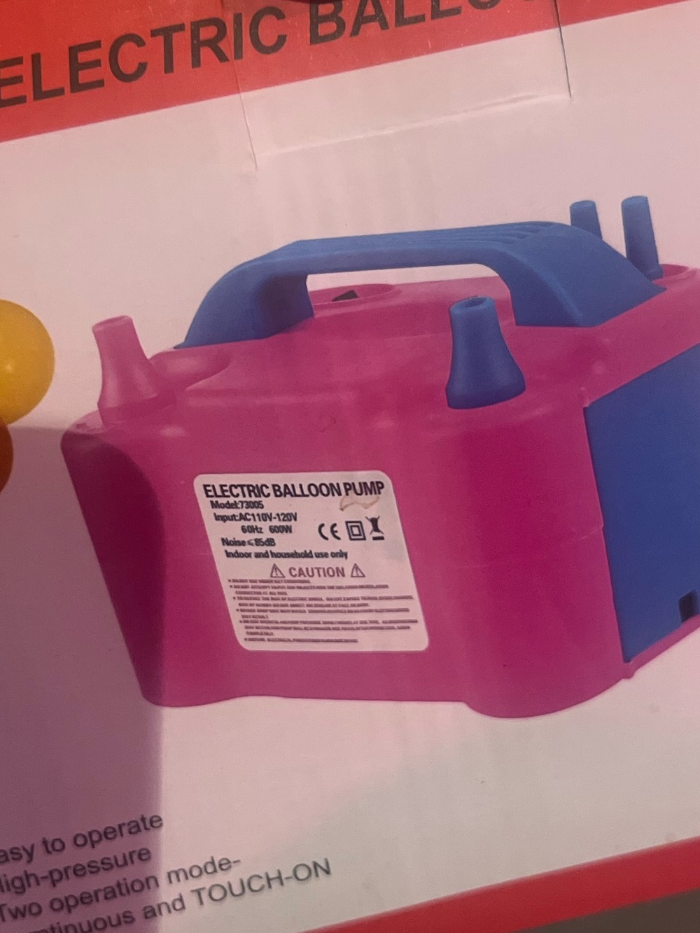 Electric Balloon Pump - Pink and Blue